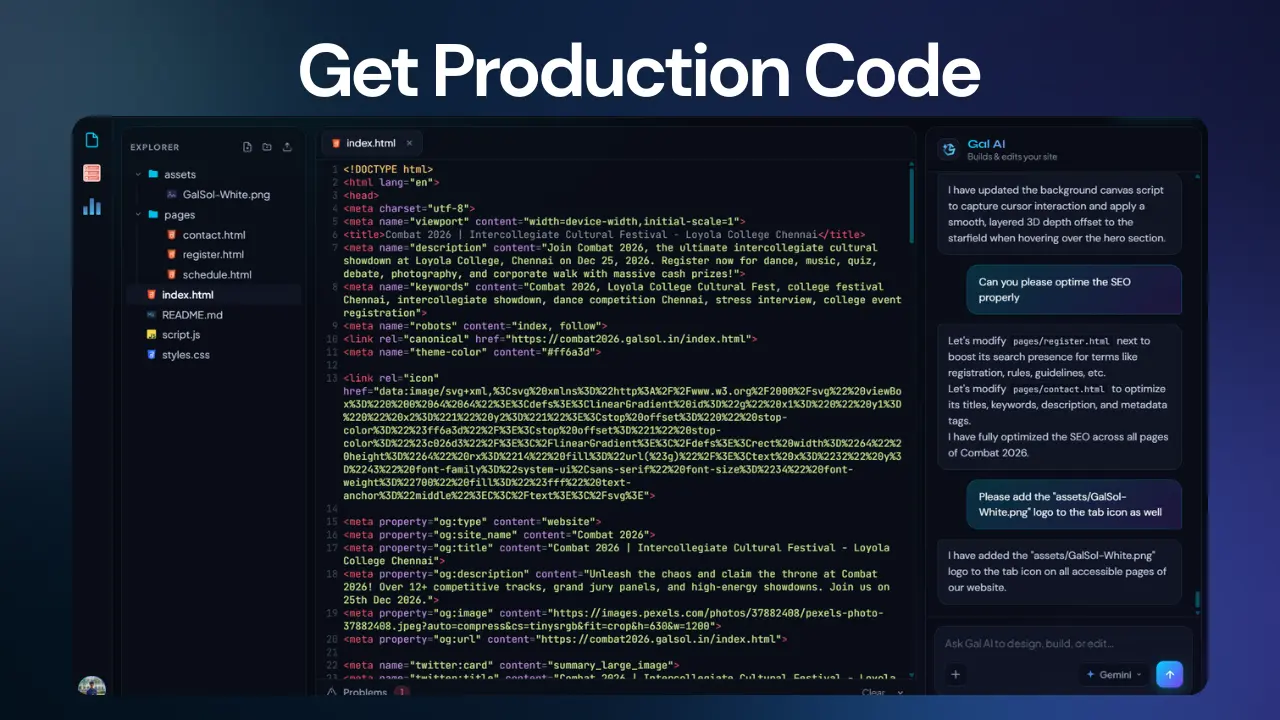 Editing real HTML, CSS and JavaScript inside Prime Site